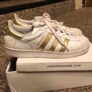 Gold Adidas Superstars